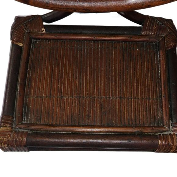 Vintage MCM Wicker Rattan Dressing Table Mirror Vanity Mirror Makeup Mirror - Picture 2 of 4